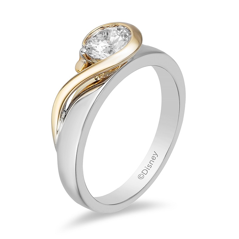 Main Image 2 of Previously Owned - Enchanted Disney Villains Hook 1/2 CT. T.W. Diamond Solitaire Engagement Ring in 14K Two-Tone Gold