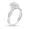 Thumbnail Image 2 of Previously Owned - 7/8 CT. T.W. Pear-Shaped Diamond Frame Twist Shank Engagement Ring in 10K White Gold