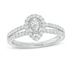 Thumbnail Image 1 of Previously Owned - 3/4 CT. T.W. Pear-Shaped Diamond Frame Vintage-Style Engagement Ring in 10K White Gold