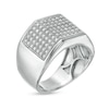 Thumbnail Image 3 of Previously Owned - 1/3 CT. T.W. Diamond Multi-Row Geometric Ring in Sterling Silver