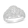Thumbnail Image 1 of Previously Owned - 1/2 CT. T.W. Composite Diamond Frame Vintage-Style Scallop Edge Engagement Ring in 10K White Gold