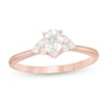 Previously Owned - 3/8 CT. T.W. Pear-Shaped Diamond Tri-Sides Engagement Ring in 10K Rose Gold