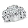Thumbnail Image 0 of Previously Owned - 1-1/2 CT. T.W. Diamond Layered Framed Cluster Ring in 10K White Gold
