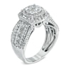 Thumbnail Image 1 of Previously Owned - 1-1/2 CT. T.W. Diamond Layered Framed Cluster Ring in 10K White Gold