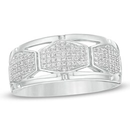 Previously Owned - Men's 3/8 CT. T.W. Composite Diamond Open Shank Ring in 10K White Gold