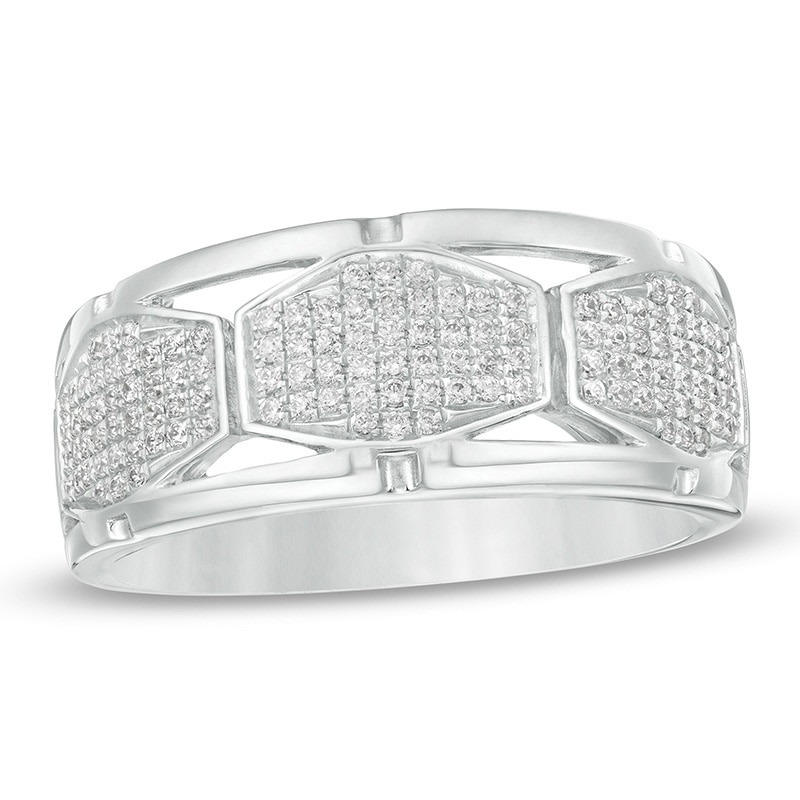 Main Image 1 of Previously Owned - 3/8 CT. T.W. Composite Diamond Open Shank Ring in 10K White Gold