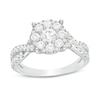 Thumbnail Image 0 of Previously Owned - 1-1/3 CT. T.W. Diamond Frame Twist Shank Engagement Ring in 14K White Gold