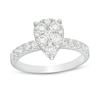 Thumbnail Image 0 of Previously Owned - 1 CT. T.W. Composite Pear-Shaped Diamond Frame Engagement Ring in 14K White Gold