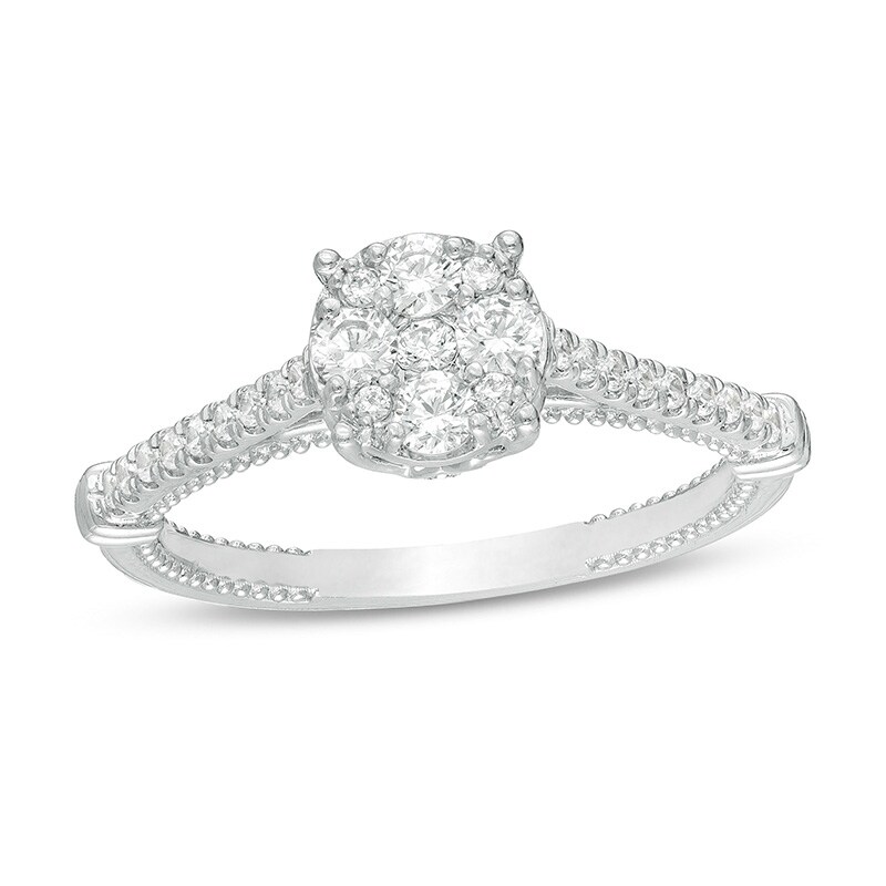 Main Image 1 of Previously Owned - 1/2 CT. T.W. Composite Diamond Engagement Ring in 14K White Gold