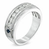 Thumbnail Image 2 of Previously Owned - Vera Wang Men's 1 CT. T.W. Diamond and Sapphire Wedding Band in 14K White Gold