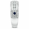 Thumbnail Image 3 of Previously Owned - Vera Wang Men's 1 CT. T.W. Diamond and Sapphire Wedding Band in 14K White Gold
