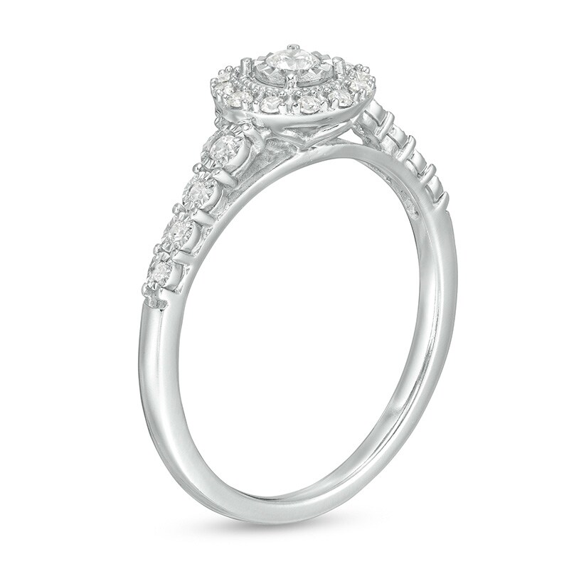 Previously Owned - 1/4 CT. T.W. Diamond Frame Promise Ring in 10K White Gold
