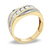 Thumbnail Image 1 of Previously Owned - Men's 1/2 CT. T.W. Diamond Slant Wedding Band in 14K Two-Tone Gold