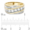 Thumbnail Image 2 of Previously Owned - Men's 1/2 CT. T.W. Diamond Slant Wedding Band in 14K Two-Tone Gold