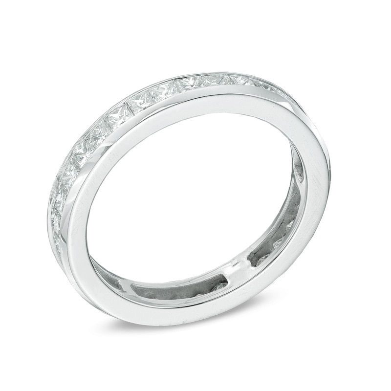 Main Image 2 of Previously Owned - 1 CT. T.W. Princess-Cut Diamond Eternity Channel Set Wedding Band in 14K White Gold