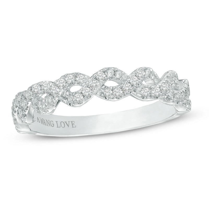 Previously Owned - Vera Wang Love Collection 1/4 CT. T.W. Diamond Braided Band in 14K White Gold
