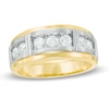 Thumbnail Image 0 of Previously Owned - Men's 1 CT. T.W. Diamond Seven Stone Bar Wedding Band in 10K Two-Tone Gold