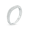 Thumbnail Image 1 of Previously Owned - 1/4 CT. T.W. Diamond Double Row Contour Anniversary Band in 10K White Gold