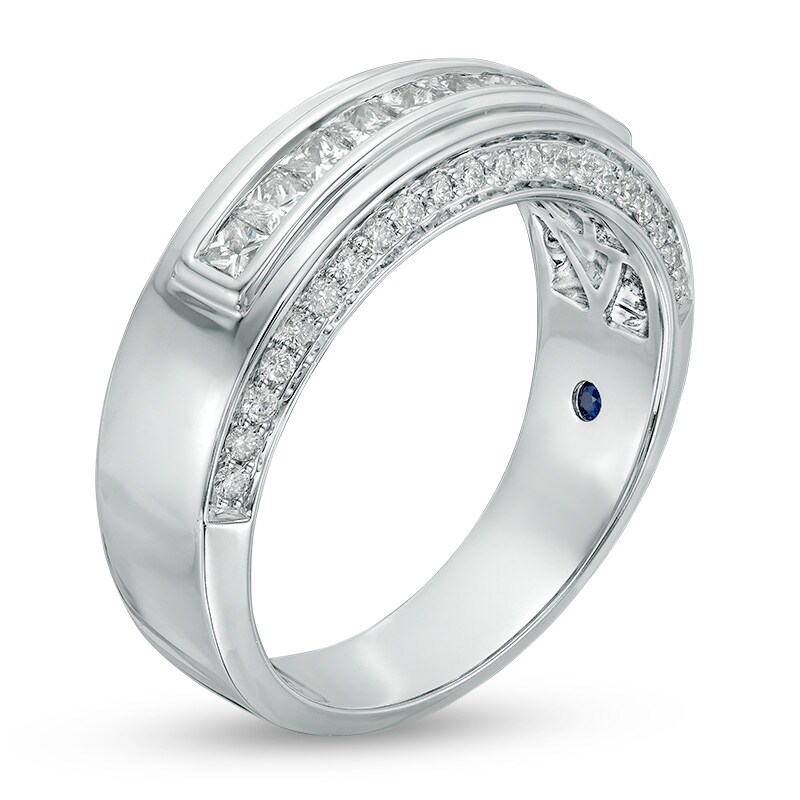 Main Image 2 of Previously Owned - Vera Wang Men's 1 CT. T.W. Diamond Nine Stone Wedding Band in 14K White Gold