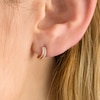Thumbnail Image 2 of Previously Owned - 1/10 CT. T.W. Diamond Curve J-Hoop Earrings in 10K Rose Gold