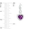 Thumbnail Image 2 of Previously Owned - Heart-Shaped Amethyst and Lab-Created White Sapphire Infinity Drop Pendant and Earrings Set