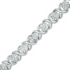 Thumbnail Image 0 of Previously Owned - 1/2 CT. T.W. Composite Diamond "XO" Bracelet in Sterling Silver - 7.25"