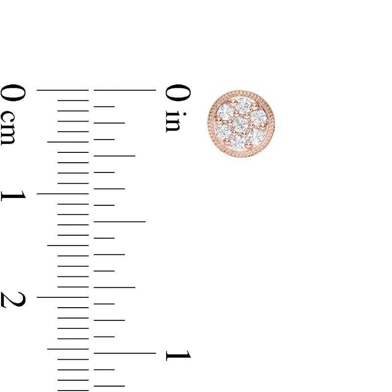 Main Image 2 of Previously Owned - 1/4 CT. T.W. Composite Diamond Vintage-Style Stud Earrings in 10K Rose Gold