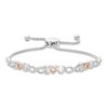 Thumbnail Image 1 of Previously Owned - 1/20 CT. T.W. Diamond &quot;I Heart U&quot; and Infinity Bracelet in Sterling Silver and 10K Rose Gold - 9.5&quot;