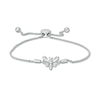 Thumbnail Image 1 of Previously Owned - Diamond Accent Butterfly Bolo Bracelet in Sterling Silver - 9.5"