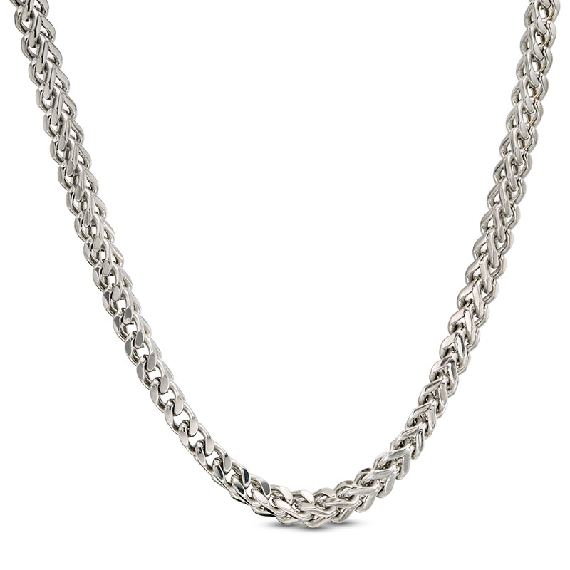 Main Image 1 of Previously Owned - Men's 3.25mm Franco Snake Chain Necklace in Stainless Steel - 24"