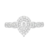 Thumbnail Image 4 of Previously Owned - 3/8 CT. T.W. Pear-Shaped Diamond Double Frame Vintage-Style Engagement Ring in 10K White Gold