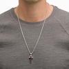 Thumbnail Image 2 of Previously Owned - Men's Black Spinel Cross Pendant in Sterling Silver and Black Rhodium - 24"