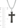 Thumbnail Image 3 of Previously Owned - Men's Black Spinel Cross Pendant in Sterling Silver and Black Rhodium - 24"