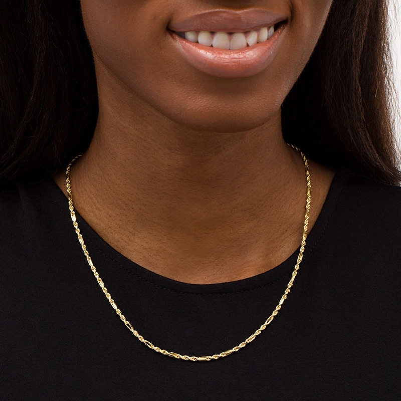Main Image 2 of Previously Owned - 2.35mm Milano Chain Necklace in Hollow 10K Gold - 20"