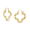 Previously Owned - 23.0 x 22.0mm Four Leaf Clover Hoop Earrings in 14K Gold