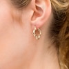 Thumbnail Image 2 of Previously Owned - 22.0mm Four Leaf Clover Hoop Earrings in 14K Gold