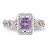 Thumbnail Image 4 of Previously Owned - Enchanted Disney Rapunzel Amethyst and 1/3 CT. T.W. Diamond Engagement Ring in 14K Two-Tone Gold
