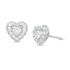 Previously Owned - 1/2 CT. T.W. Diamond Heart Frame Stud Earrings in 10K White Gold