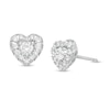 Thumbnail Image 0 of Previously Owned - 1/2 CT. T.W. Diamond Heart Frame Stud Earrings in 10K White Gold