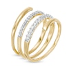 Thumbnail Image 3 of Previously Owned - 1/10 CT. T.W. Diamond Multi-Row Spiral Ring in 10K Gold