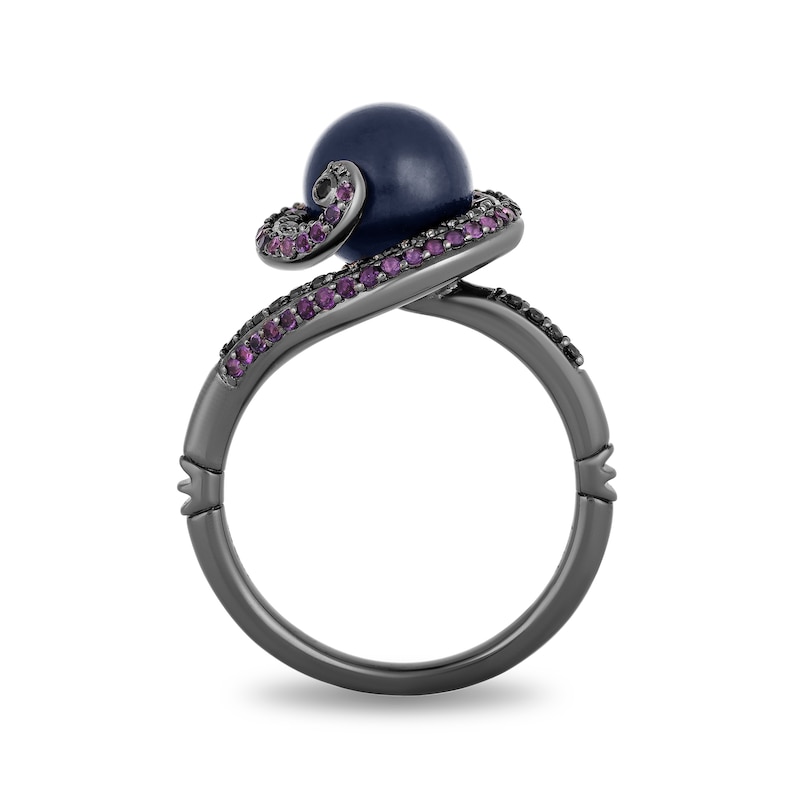 Main Image 3 of Previously Owned-Enchanted Disney Villains Ursula Freshwater Cultured Pearl, Amethyst and 1/4 CT. T.W. Diamond Ring