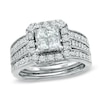 Thumbnail Image 0 of Previously Owned - 1-1/2 CT. T.W. Quad Princess-Cut Diamond Frame Triple Bridal Set in 14K White Gold