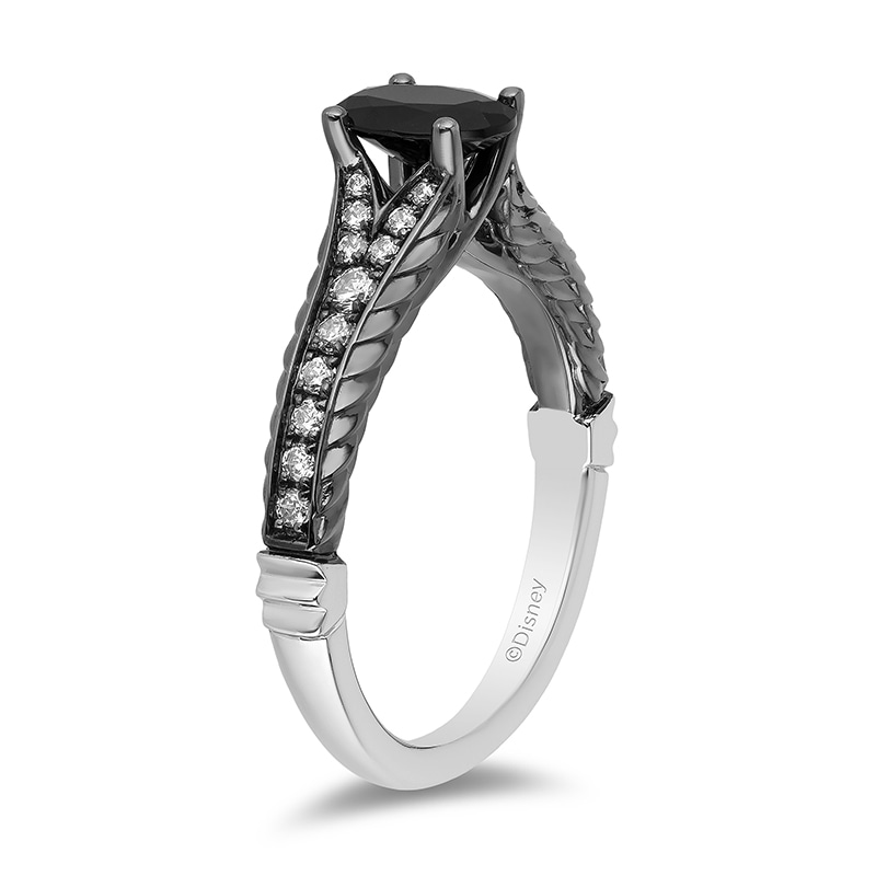 Previously Owned - Enchanted Disney Villains Maleficent 1 CT. T.W. Enhanced Black and White Diamond Engagement Ring