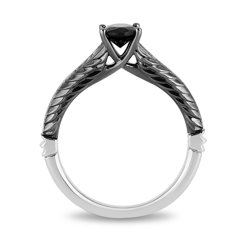 Previously Owned - Enchanted Disney Villains Maleficent 1 CT. T.W. Enhanced Black and White Diamond Engagement Ring