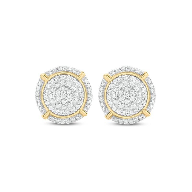 Previously Owned - Men's 1/5 CT. T.W. Composite Diamond Frame Compass Stud Earrings in 10K Gold