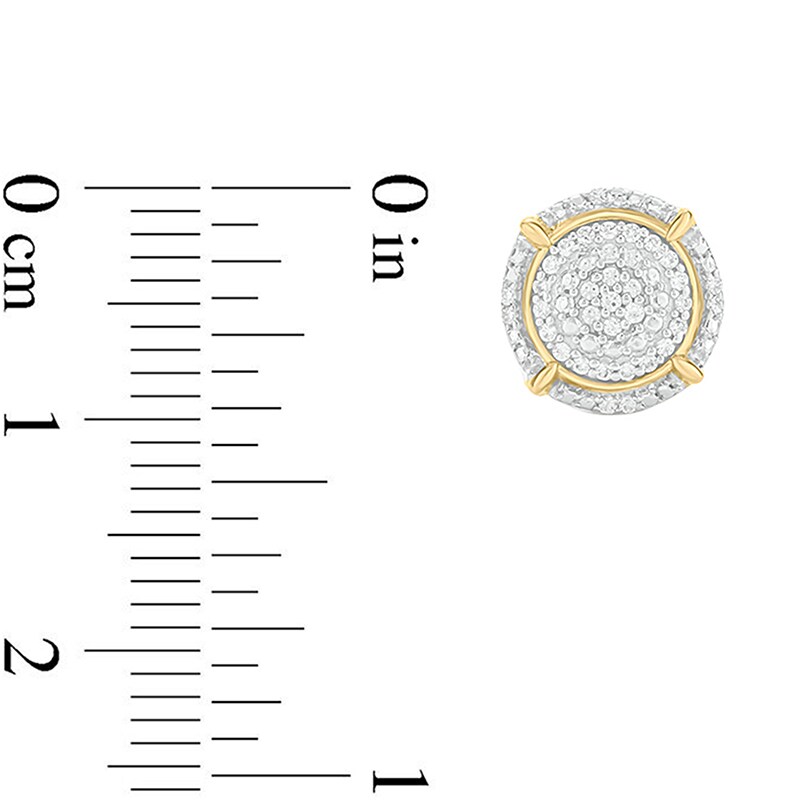 Previously Owned - Men's 1/5 CT. T.W. Composite Diamond Frame Compass Stud Earrings in 10K Gold