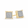 Thumbnail Image 1 of Previously Owned - 1/10 CT. T.W. Princess-Shaped Multi-Diamond Stud Earrings in 10K Gold