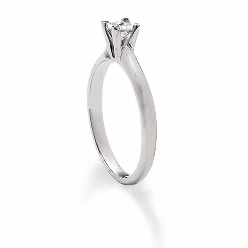 Main Image 2 of Previously Owned - 1/2 CT. Square-Cut Diamond Solitaire Engagement Ring in 18K White Gold - Signature Collection