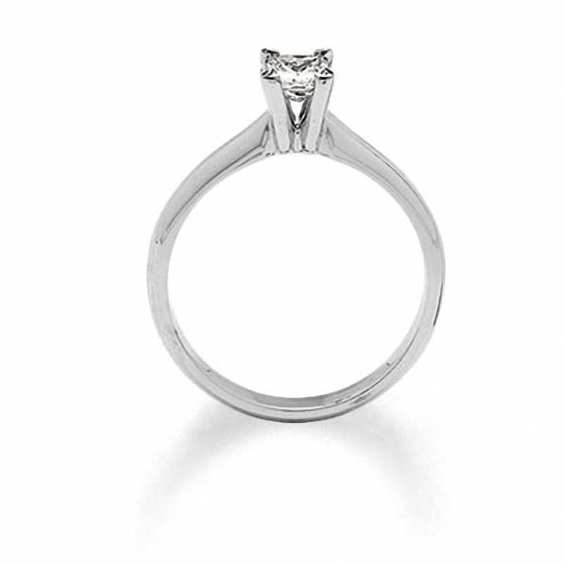 Main Image 3 of Previously Owned - 1/2 CT. Square-Cut Diamond Solitaire Engagement Ring in 18K White Gold - Signature Collection