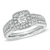Thumbnail Image 0 of Previously Owned - 1 CT. T.W. Princess-Cut Diamond Frame Engagement Ring in 14K White Gold